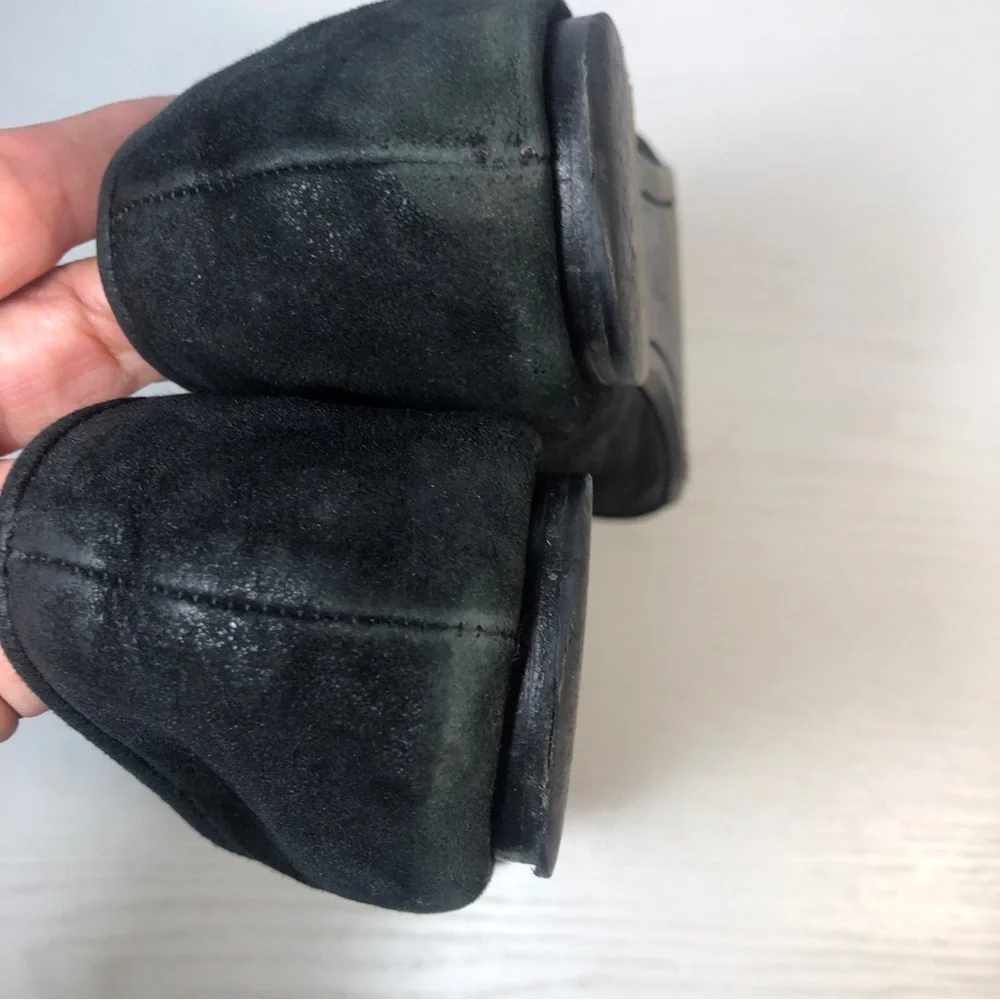 Tory Burch Black Asher Leather Flats Womens 9.5  Ballet Style Loafers